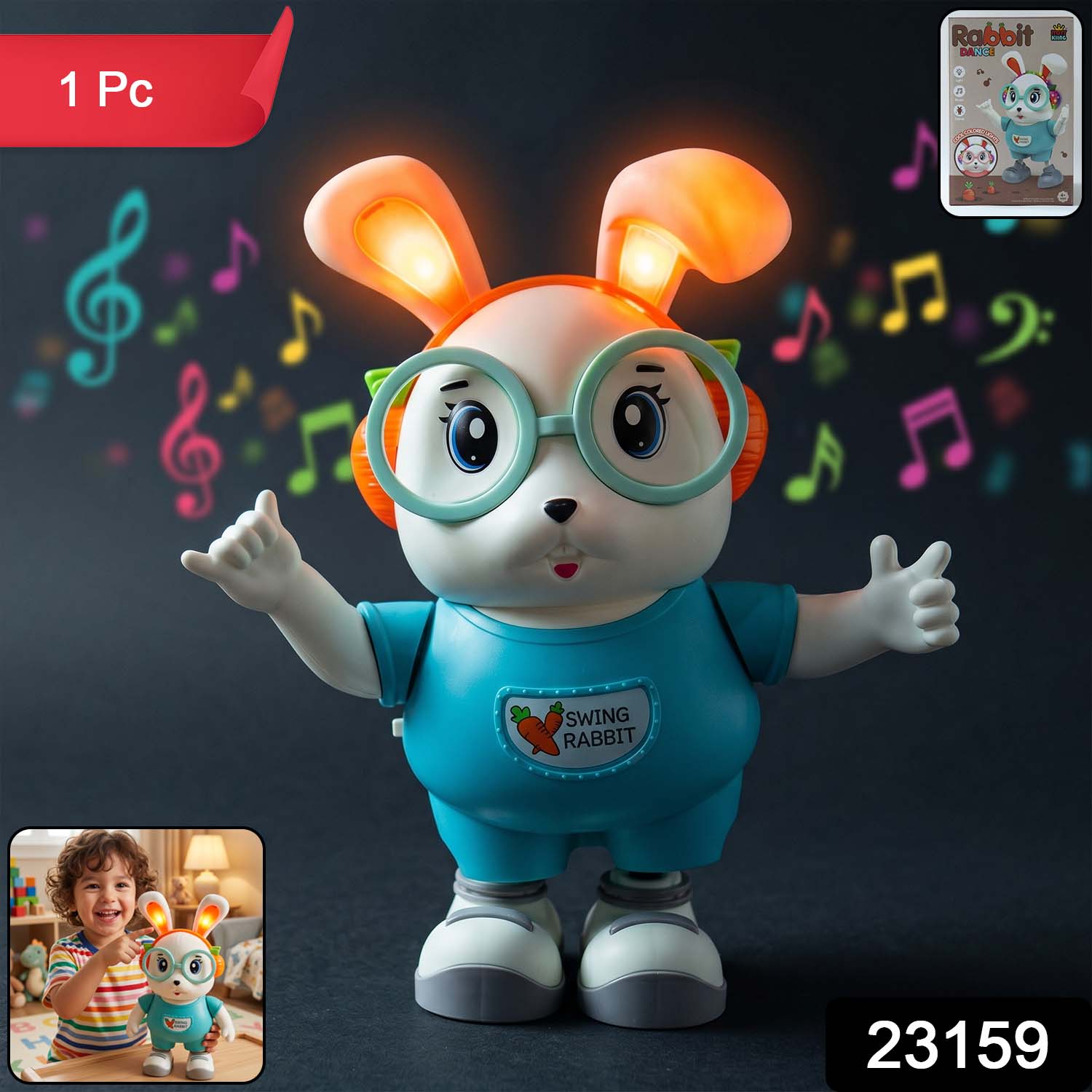 light up ears rabbit toy