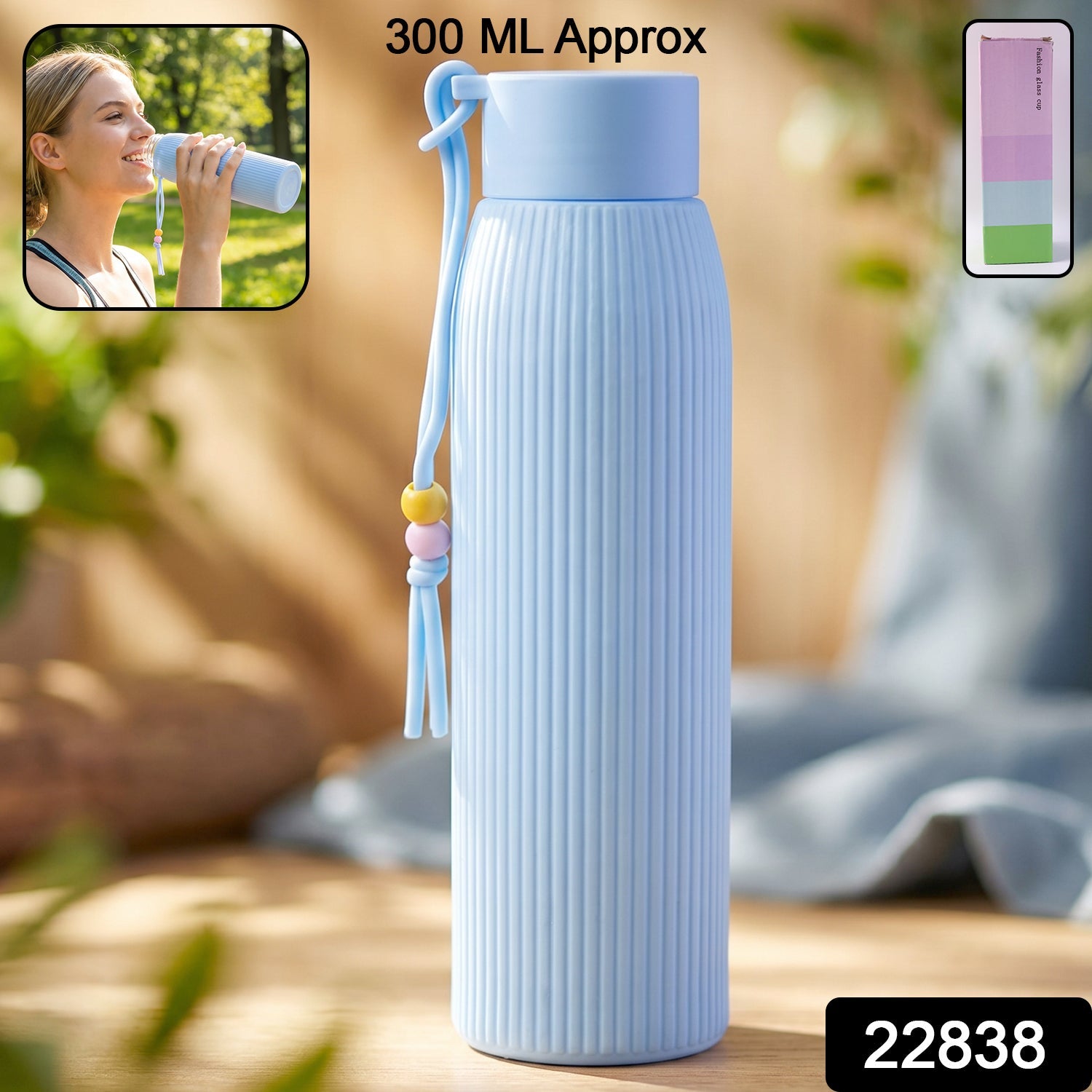 kids 300ml glass water bottle
