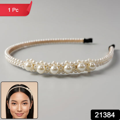 Pearl Beaded Designer Hairband for Women Stylish Headband (1 Pc)