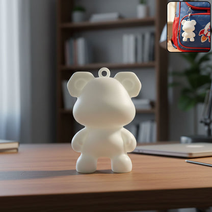 cute bear shape mini figure keychain for bags