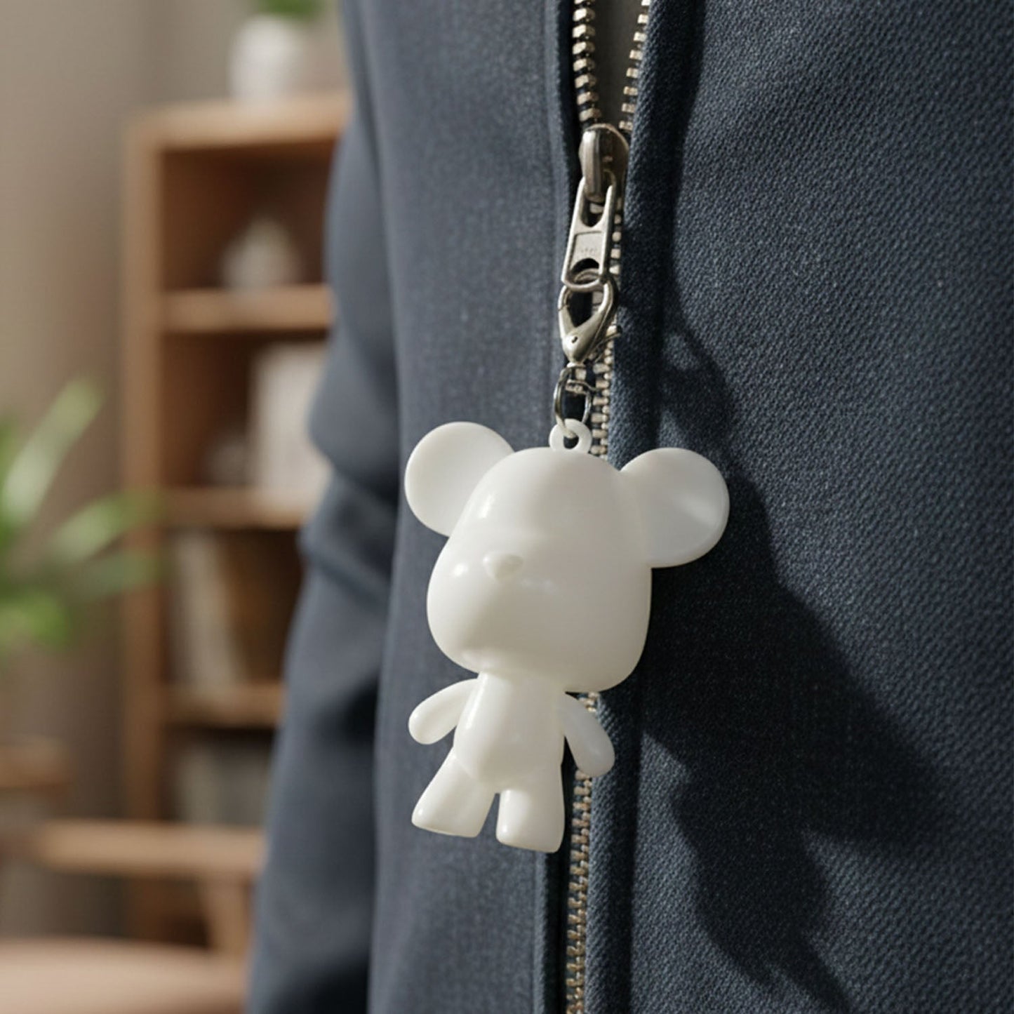 cartoon bear mini figure keychain charm