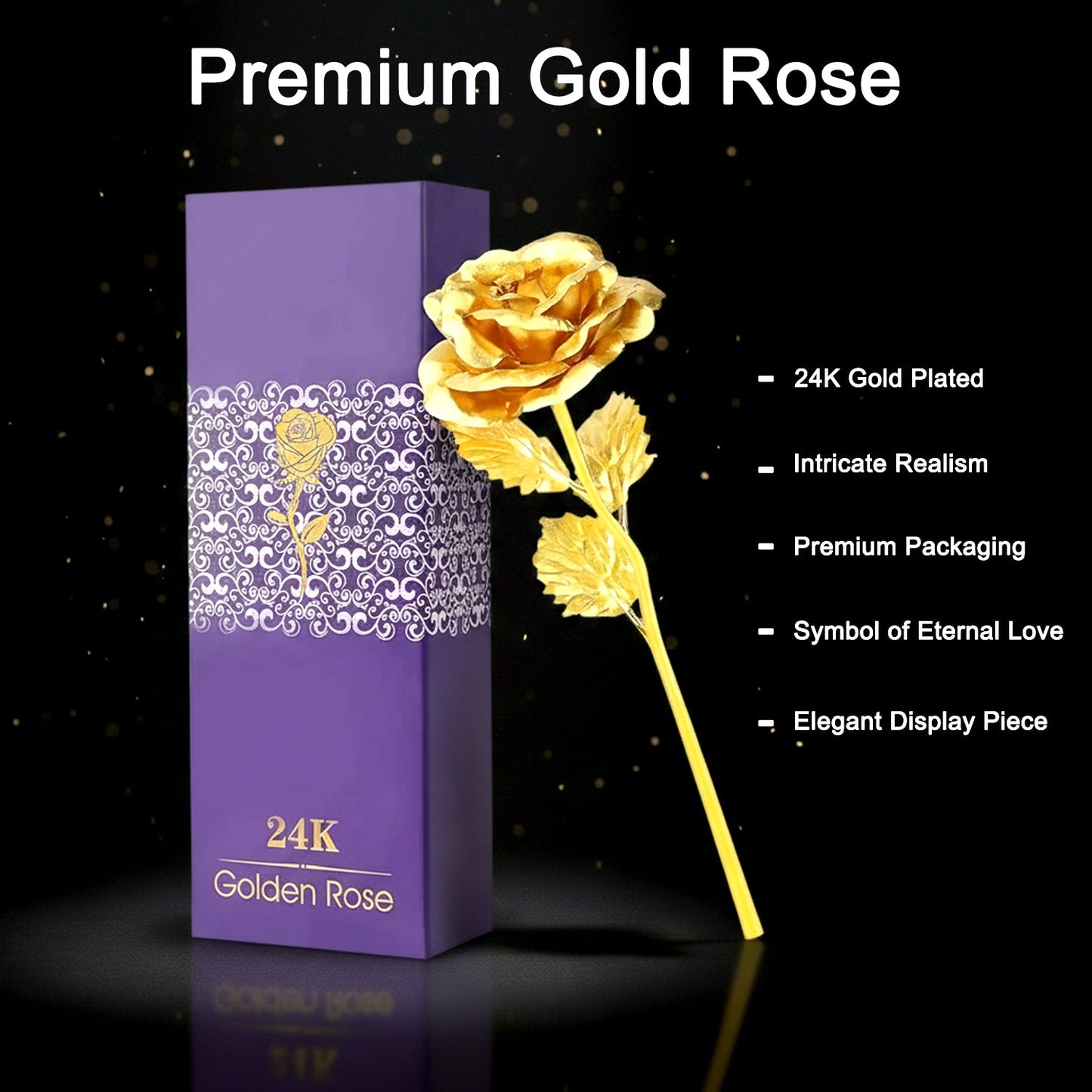 Gold Rose Decorative Flower