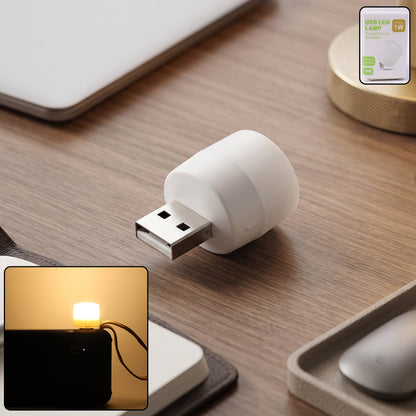 Yellow USB LED LAMP Night Light, Plug Small Led Nightlight  (1 Pc)